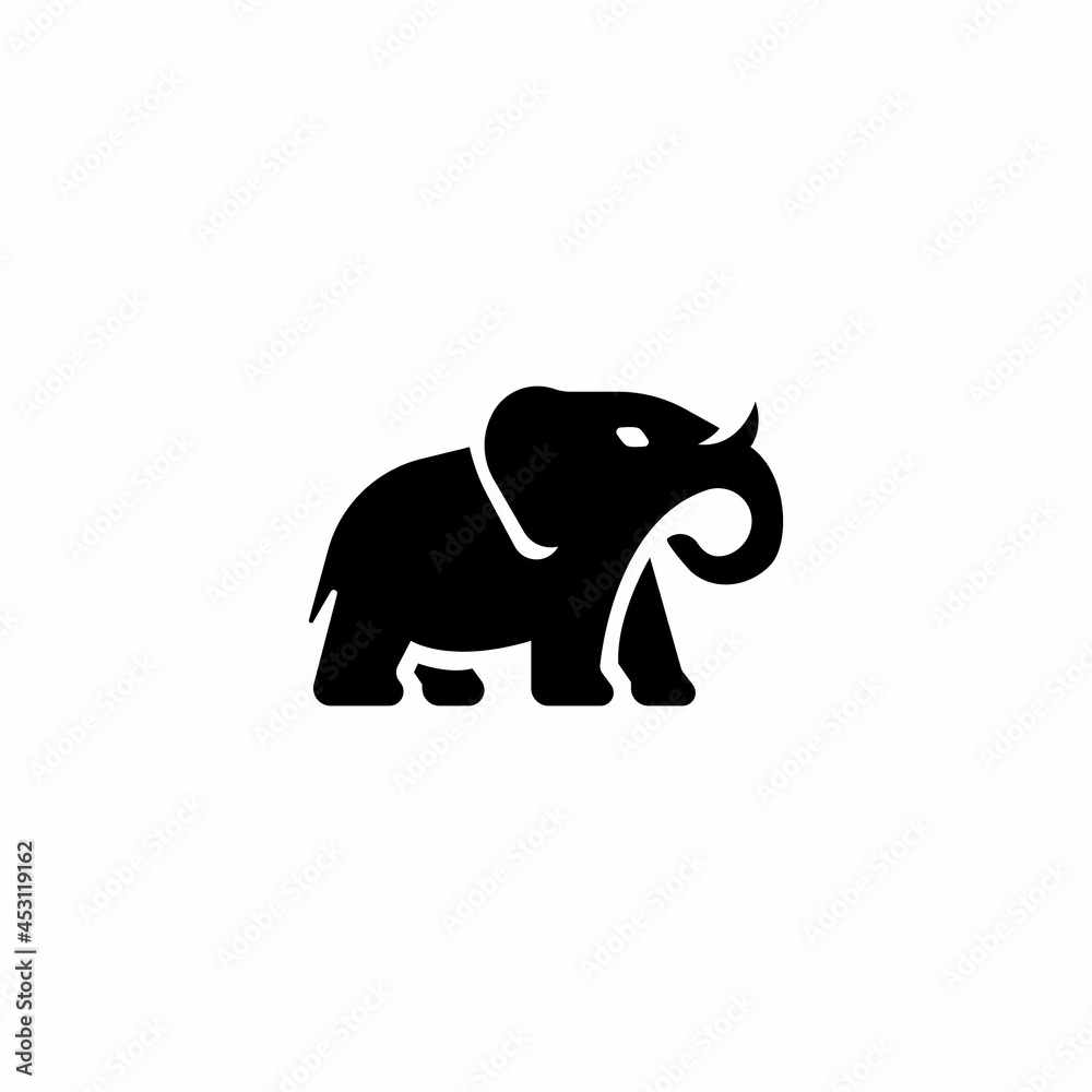 Fototapeta premium Simple flat elephant logo.