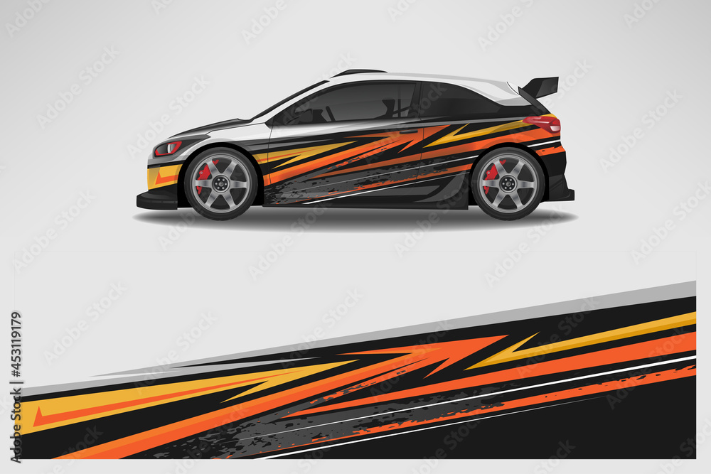 Vector car decal wrap design. Graphic abstract line racing background design for vehicle, race car, rally, adventure livery camouflage. Vector car decal wrap design. Graphic abstract line racing background design for vehicle, race car, rally, adventure livery camouflage.