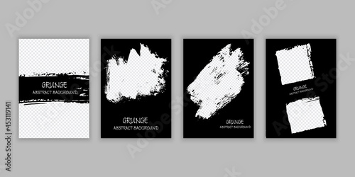 Vector template grunge brush overlay. Abstract frame pattern element grunge shape clipping mask. Design for banner, poster, flyer.