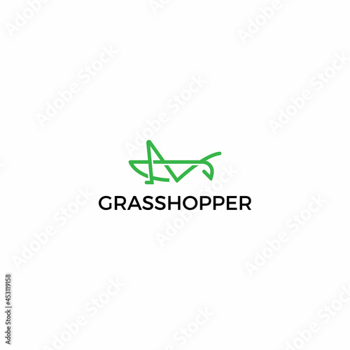 Fotografia, Obraz Simple geometric grasshopper logo.