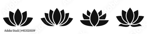Lotus icons set. Simple lotus icon. Lotus flower symbol vector