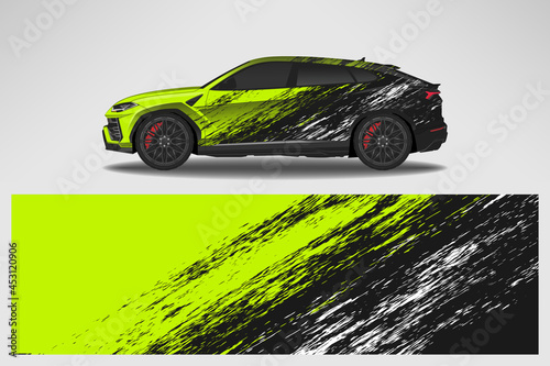 Vector car decal wrap design. Graphic abstract line racing background design for vehicle  race car  rally  adventure livery camouflage.