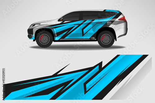 Vector car decal wrap design. Graphic abstract line racing background design for vehicle  race car  rally  adventure livery camouflage.