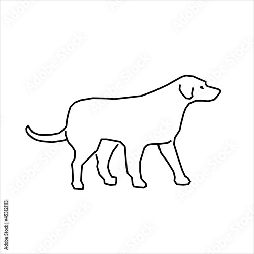Vector design sketch of a stray dog
