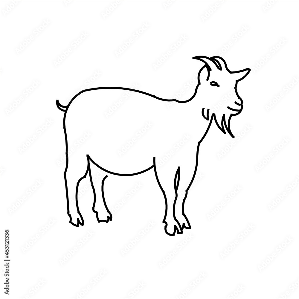 Vector design of a sketch of a goat