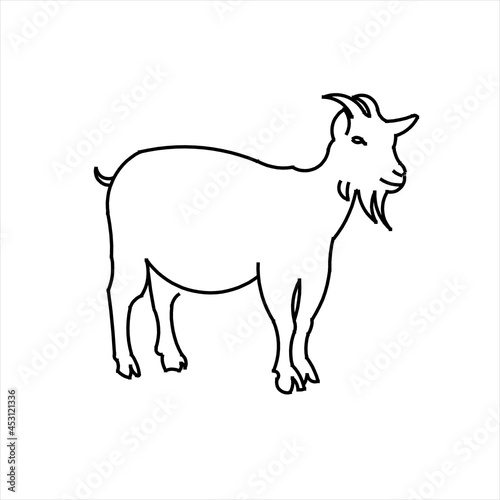 Vector design of a sketch of a goat