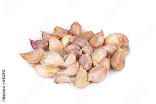 Heap of Thai Garlic (Allium sativum) on white background