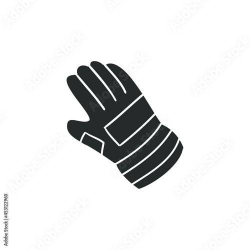 Hand Glove Astronaut Icon Silhouette Illustration. Hand Protection Vector Graphic Pictogram Symbol Clip Art. Doodle Sketch Black Sign.