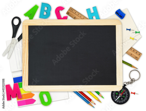Black chalkboard with color...