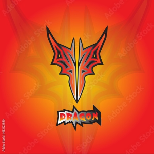 dragon emblem logo for gamer team