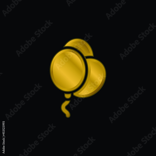 Balloons gold plated metalic icon or logo vector