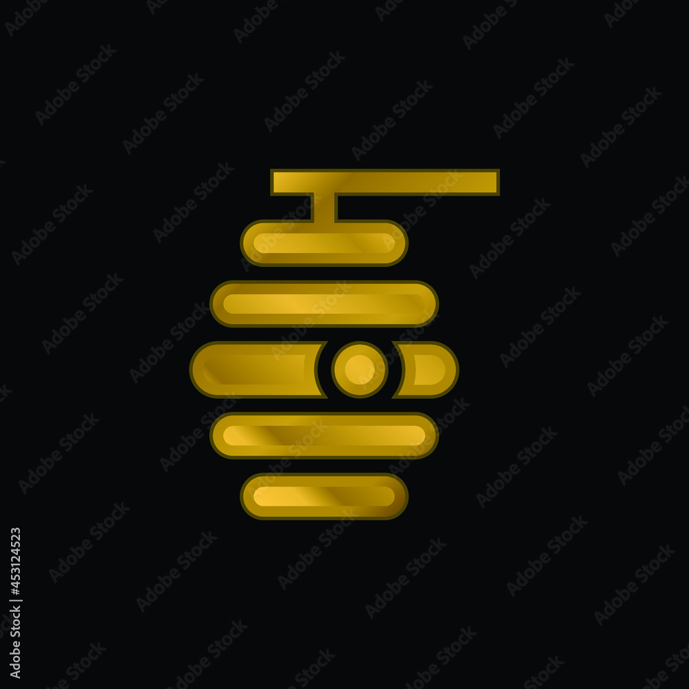 Bee gold plated metalic icon or logo vector Bee gold plated metalic icon or logo vector
