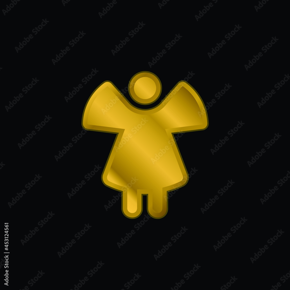 Angel gold plated metalic icon or logo vector Angel gold plated metalic icon or logo vector