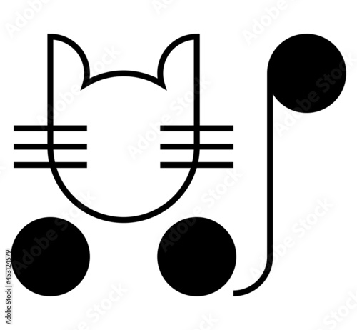 Black cat logo design vector template Negative kind of space Logo icon concept