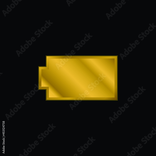 Battery Black Silhouette gold plated metalic icon or logo vector