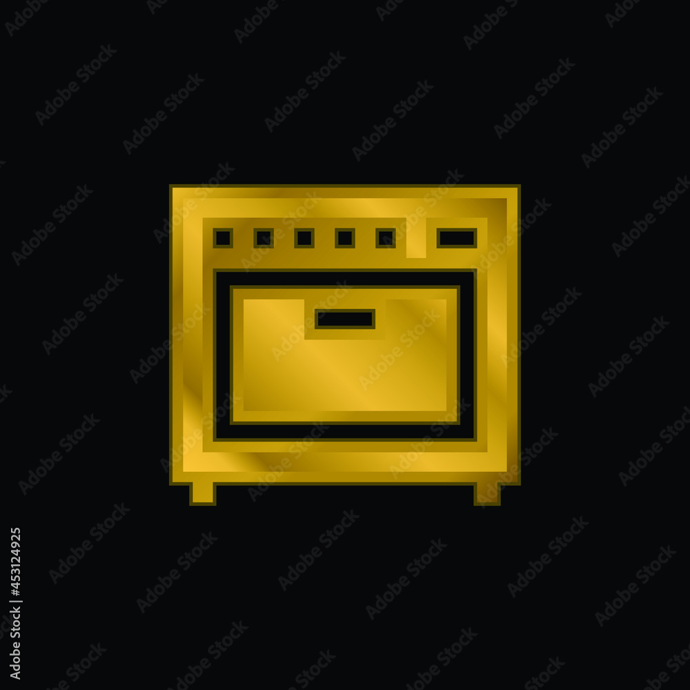 Amplifier gold plated metalic icon or logo vector Amplifier gold plated metalic icon or logo vector