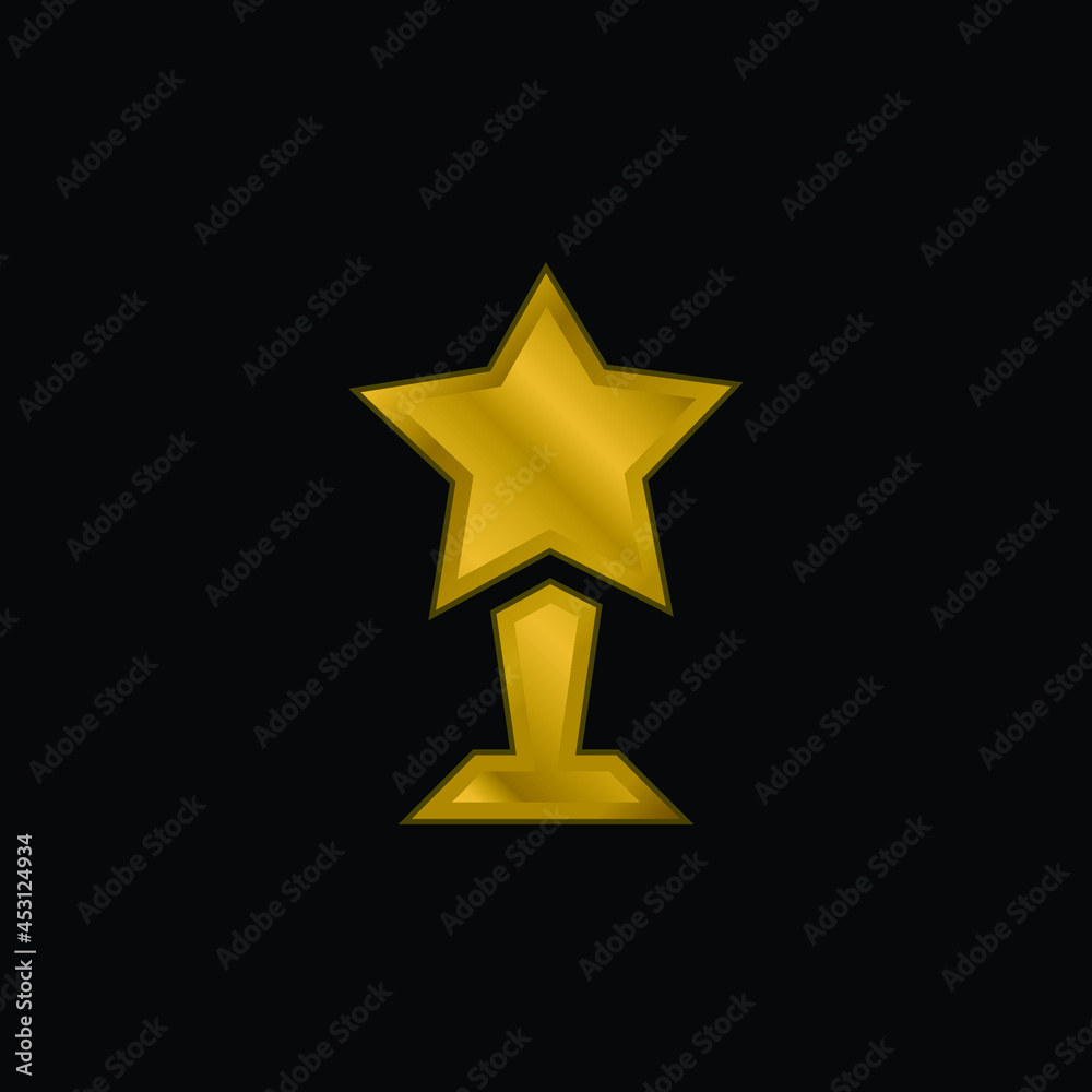 Award gold plated metalic icon or logo vector Award gold plated metalic icon or logo vector
