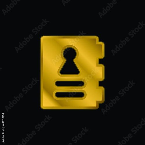 Agenda gold plated metalic icon or logo vector