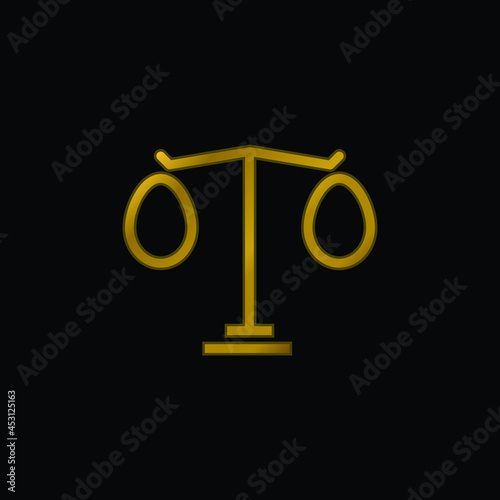 Balance gold plated metalic icon or logo vector