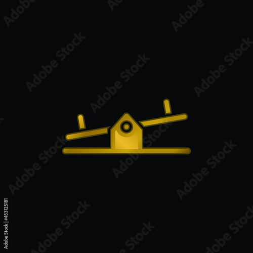 Balancer gold plated metalic icon or logo vector © LIGHTFIELD STUDIOS