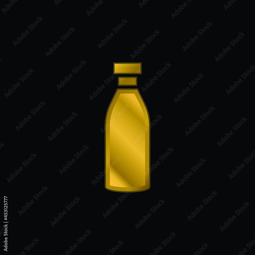 Bottle gold plated metalic icon or logo vector Bottle gold plated metalic icon or logo vector