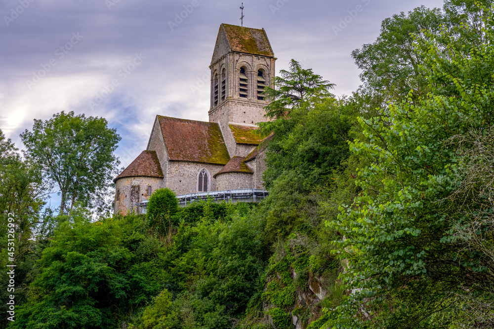 Romanesque church of Saint Ceneri le Gerei in the Alpes Mancelles, Normandy, France