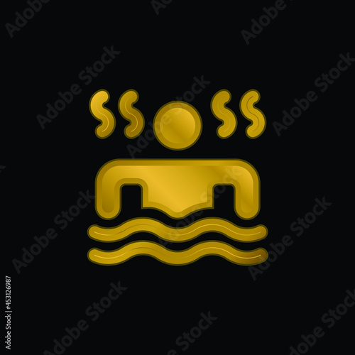 Bath gold plated metalic icon or logo vector