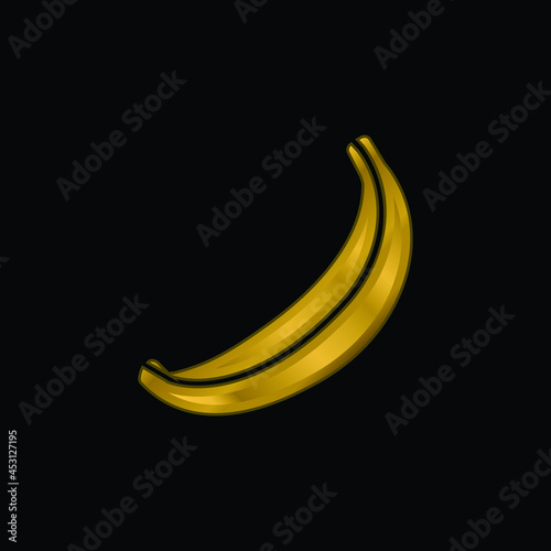 Banana gold plated metalic icon or logo vector