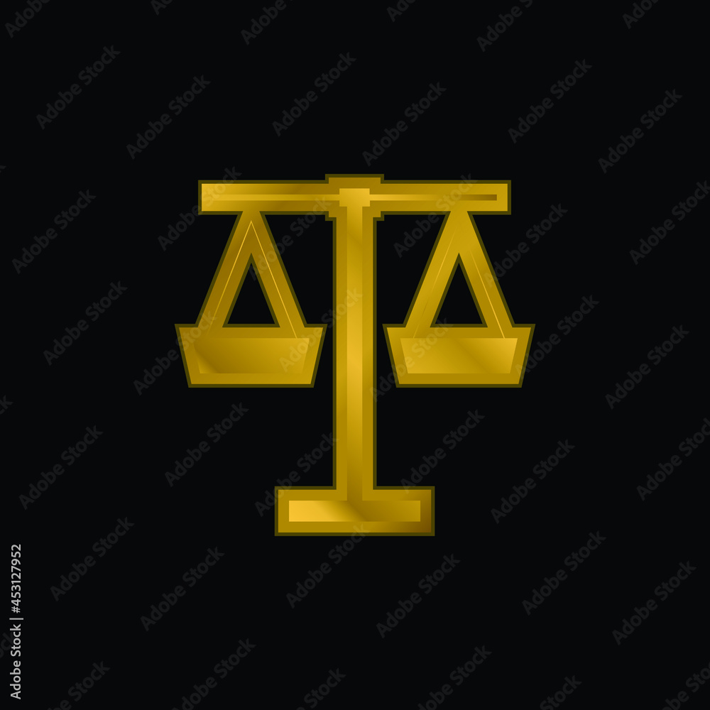 Balance gold plated metalic icon or logo vector Balance gold plated metalic icon or logo vector