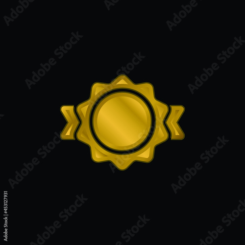 Award Belt Shape gold plated metalic icon or logo vector