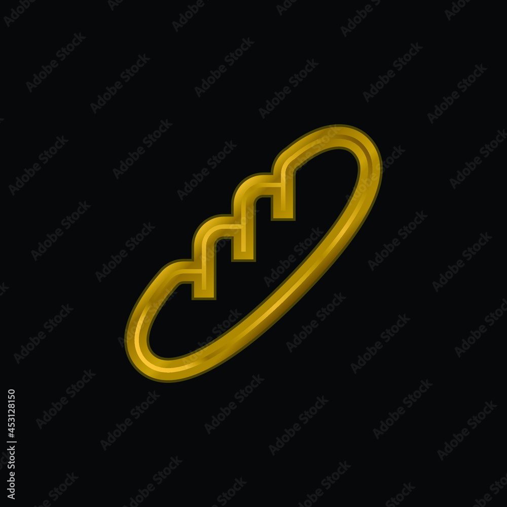 Baguette gold plated metalic icon or logo vector Baguette gold plated metalic icon or logo vector