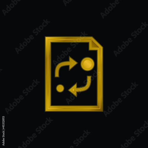 Analytics Document Interface Symbol gold plated metalic icon or logo vector
