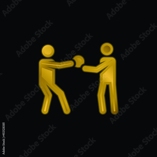 Basketball Player gold plated metalic icon or logo vector