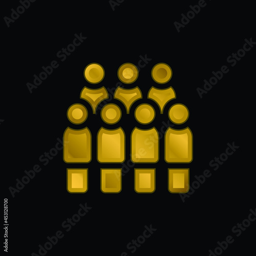 Audience gold plated metalic icon or logo vector