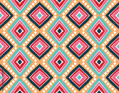 Wallpaper Mural Geometric ethnic oriental ikat pattern traditional Design for background,fabric,wrapping,clothing,wallpaper,Batik,carpet,embroidery style. Torontodigital.ca