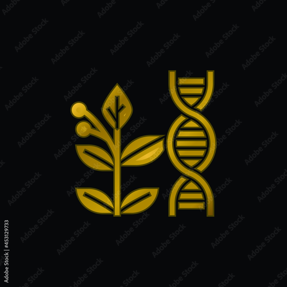 Biology gold plated metalic icon or logo vector Biology gold plated metalic icon or logo vector