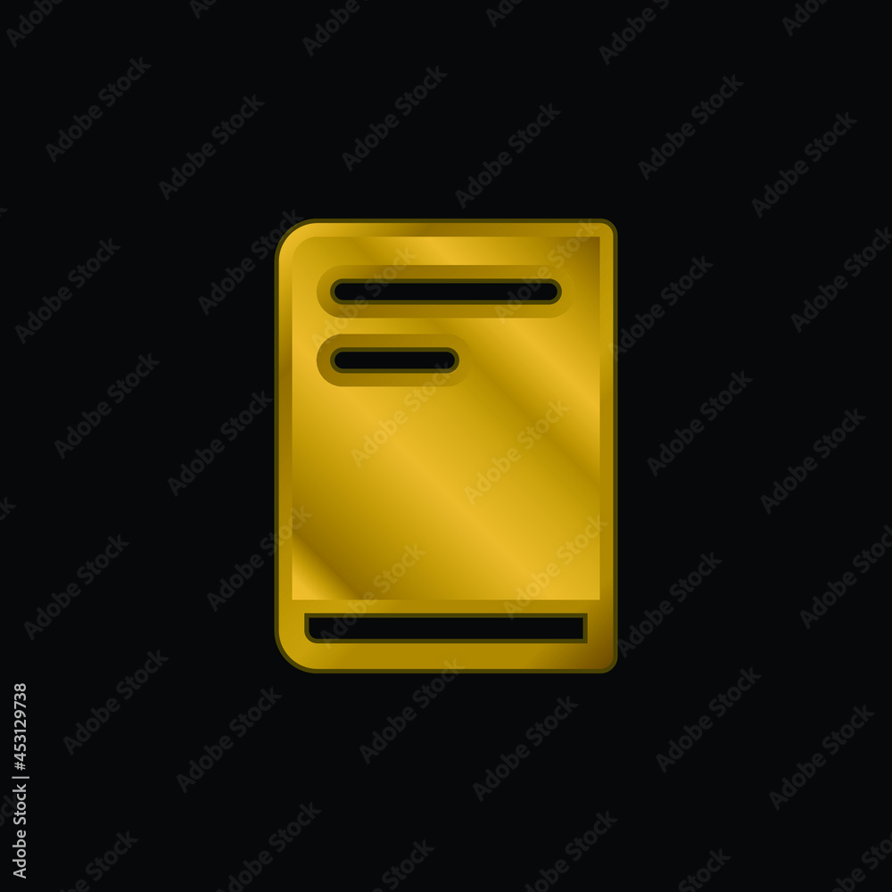 Book gold plated metalic icon or logo vector Book gold plated metalic icon or logo vector