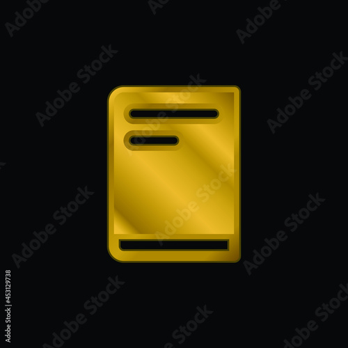 Book gold plated metalic icon or logo vector