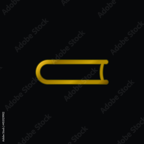 Book Outline From Bottom View gold plated metalic icon or logo vector
