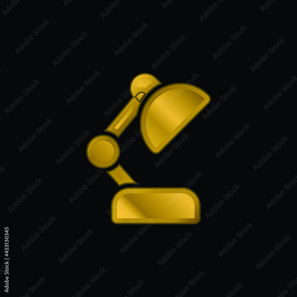 Adjustable Lamp gold plated metalic icon or logo vector