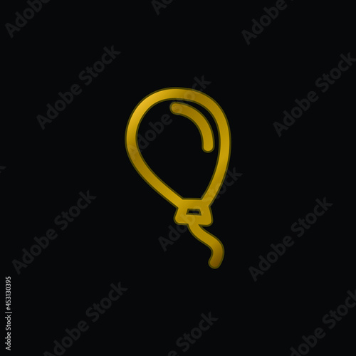 Balloon Hand Drawn Outline gold plated metalic icon or logo vector