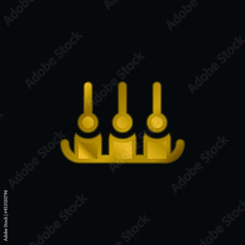 Appetizer gold plated metalic icon or logo vector