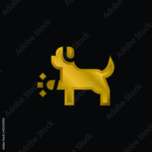 Animal gold plated metalic icon or logo vector