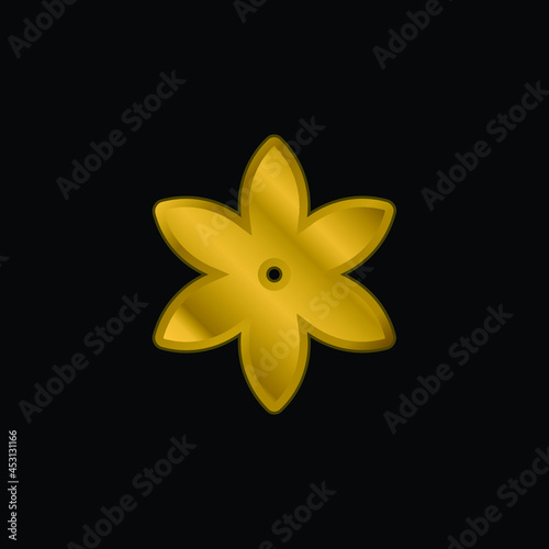 Anise gold plated metalic icon or logo vector