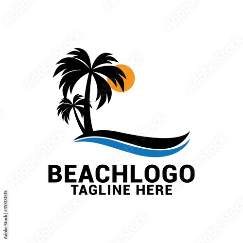Beach logo icon vector template.