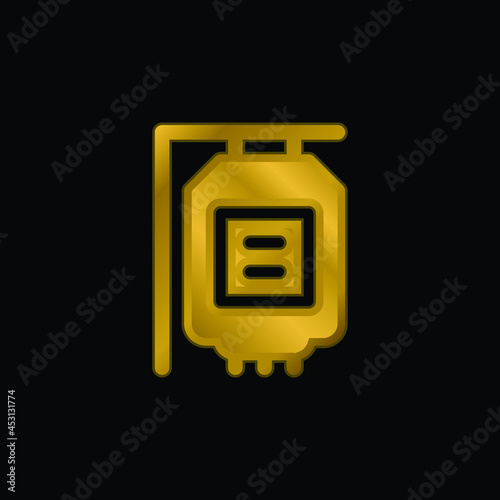Blood Transfusion gold plated metalic icon or logo vector