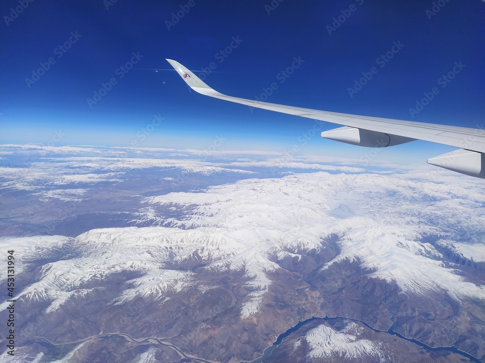 Airplane window view Airplane window view