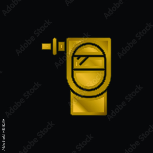 Breathalyzer gold plated metalic icon or logo vector