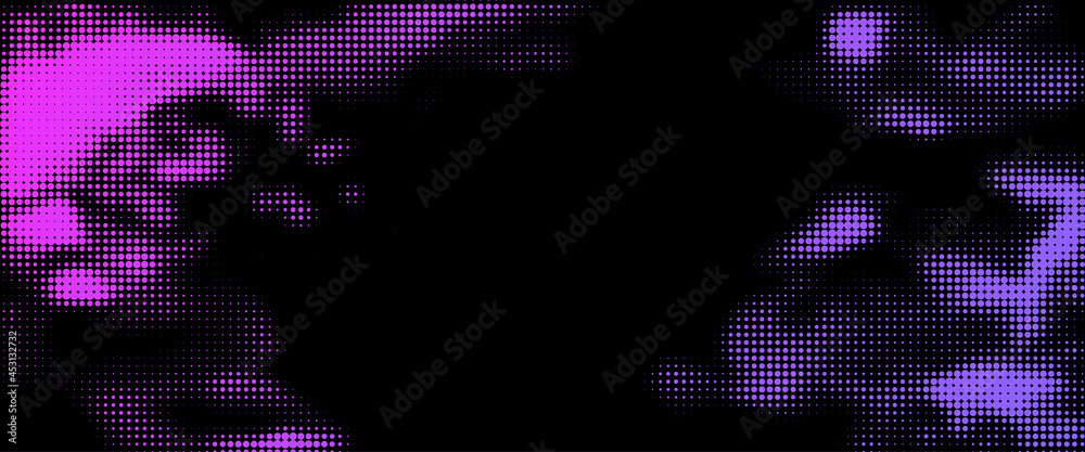 Abstract violet halftone dotted stain.