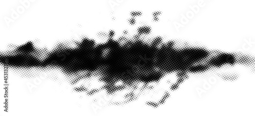 Abstract black halftone dotted spot.